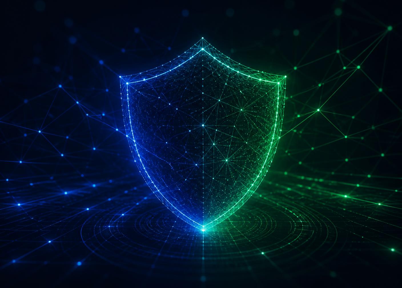 Abstract digital shield representing verified account security